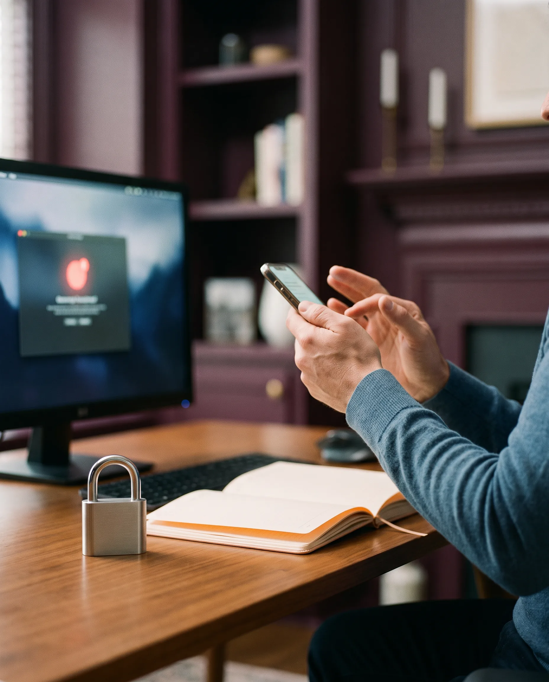 Secure device workspace with a generic phone and notebook